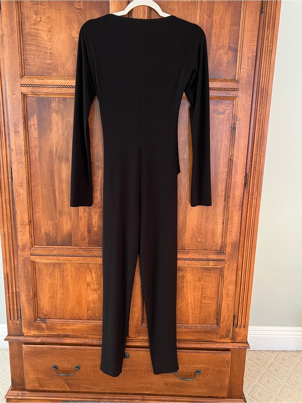 Norma Kamali jumpsuit | draped sweetheart neckline | Long Sleeves | SZ M 38 - Picture 3 of 13